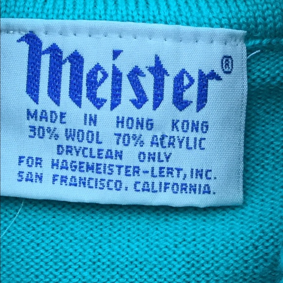 Designer Find Vintage Turquoise Meister TURTLENECK  Rare Beauty EPLVC - Picture 3 of 16